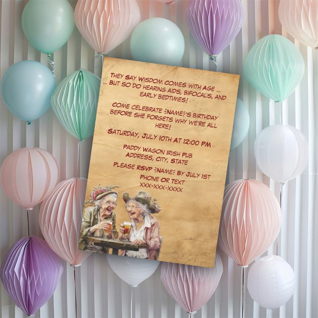 Funny Birthday for Older Ladies– Sassy Seniors Invitation (Creator Uploaded)