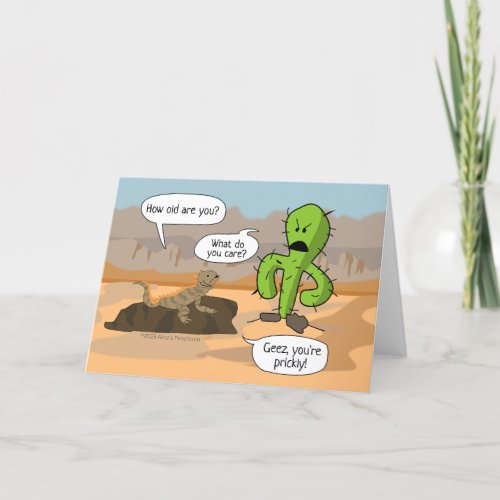 Funny Birthday for Senior Old Person Aging Cactus Card