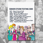 Funny Birthday for Seniors Card<br><div class="desc">A funny birthday card for a senior featuring funny senior texting codes.</div>
