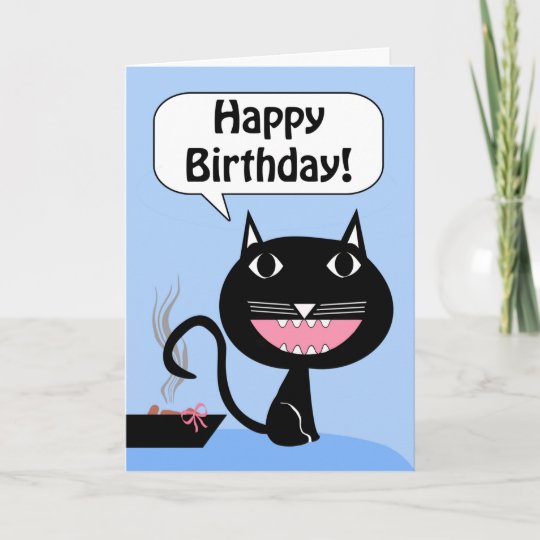 Funny Birthday from Cat, Gift in the Litter Box Card | Zazzle.com