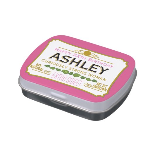 Funny Birthday Gag Gift for a Woman Jelly Belly Tin (Side)