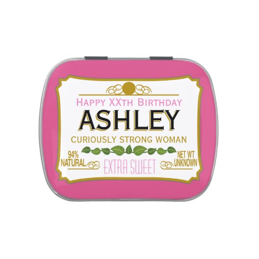 Funny Birthday Gag Gift for a Woman Jelly Belly Tin (Top)