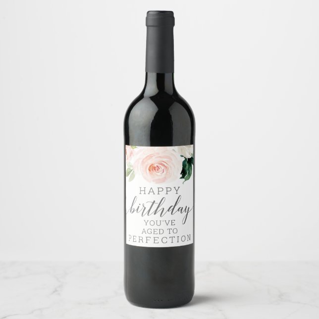 Funny Birthday Gift for Women Wine Label (Front)