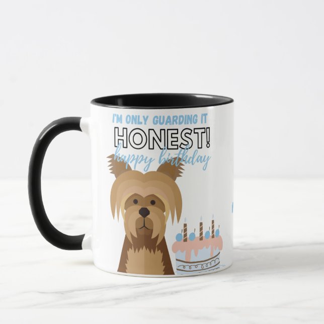 Funny Birthday Gift for Yorkshire Terrier Mom Dad Mug (Left)