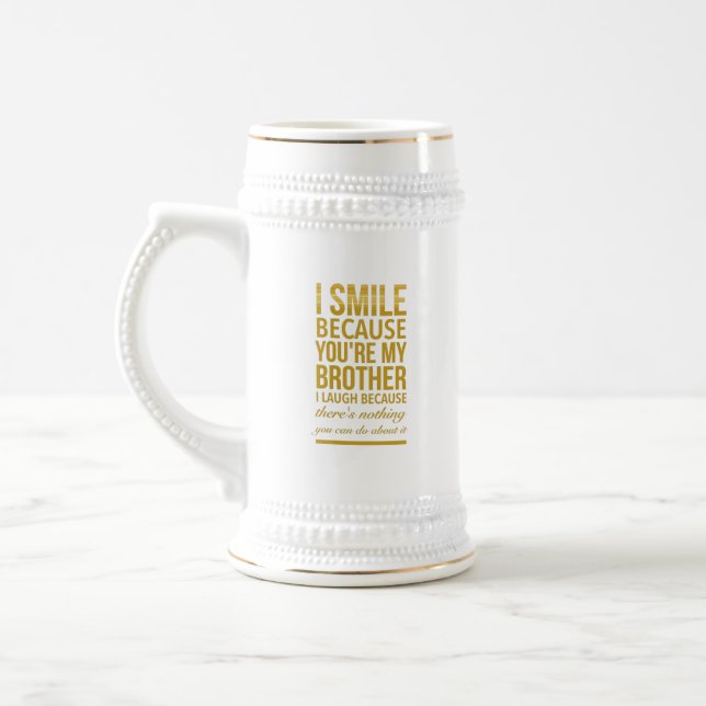 Funny birthday gifts for brothers from big sister beer stein (Left)