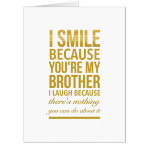 Funny birthday gifts for brothers from big sister card