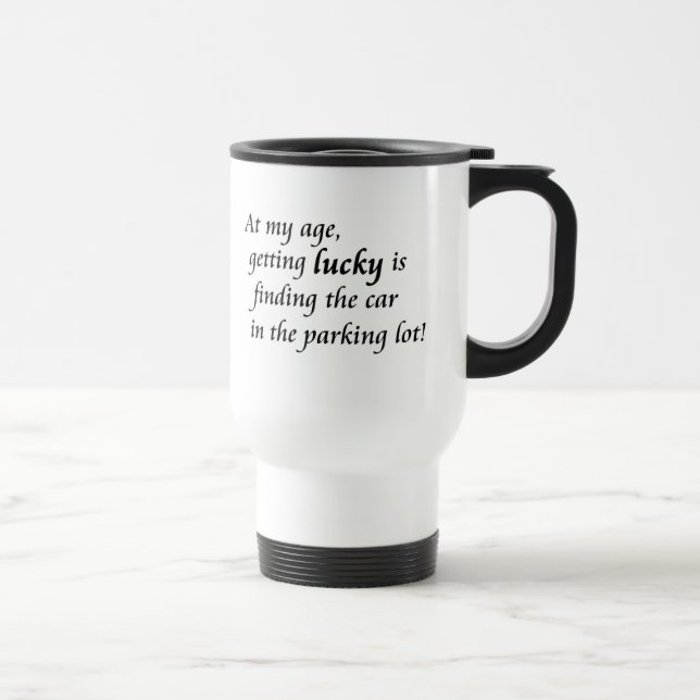 Funny birthday gifts over the hill joke travel mug (Right)