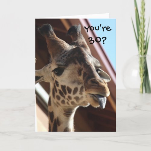 Funny Birthday Giraffe Old friend 30th Card