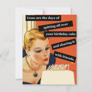 Funny Birthday Girl Blowing Out Candles Milestone Invitation