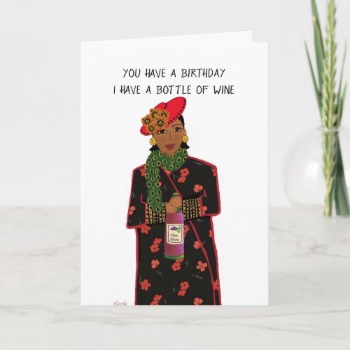 Funny Birthday Haikus Black and Brown women Card
