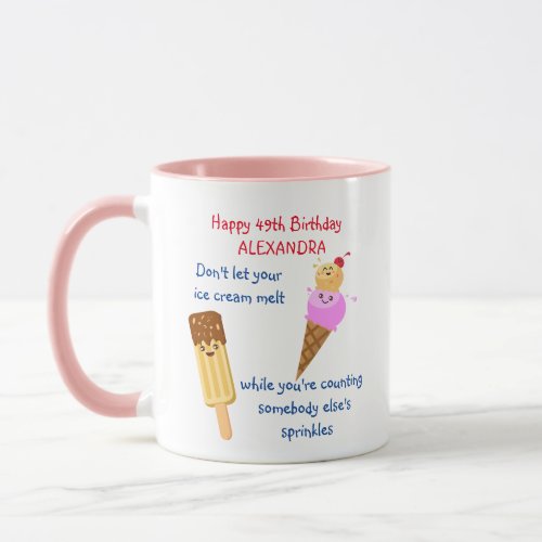 Funny Birthday Ice Cream Sprinkles Humor Kawaii Mug