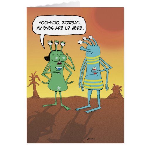 Funny Birthday: Jerky Alien Guy Greeting Card | Zazzle