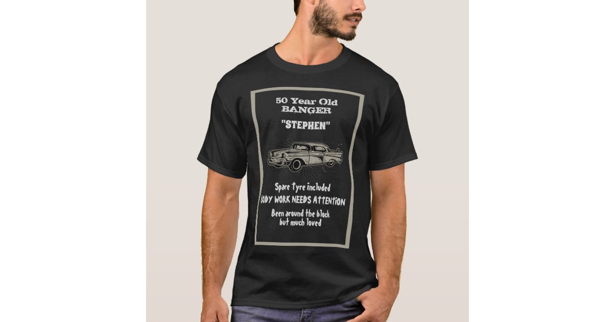 Funny Birthday Joke Getting Old Vintage Car Pun T-Shirt | Zazzle
