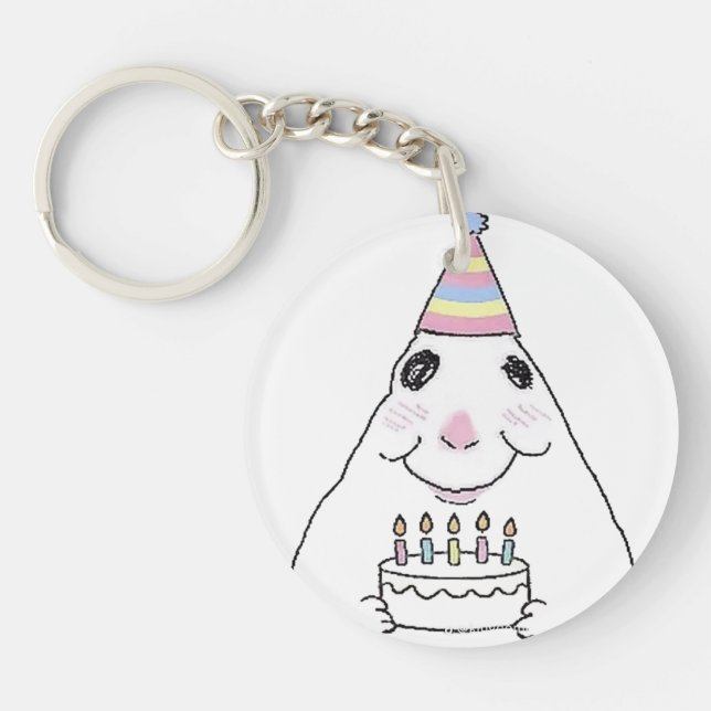 Funny  birthday Keychain hamster  (Front)