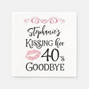 Funny Birthday Kissing A Decade Goodbye Custom Napkins