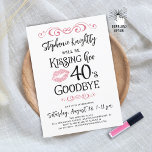 Funny Birthday Kissing Her Decade Goodbye Invitation<br><div class="desc">Funny Birthday Kissing Her Decade Goodbye Party Invitation. Invite guests to celebrate a milestone birthday beginning a new decade with this invitation featuring an editable, modern typography design for NAME WILL BE KISSING HER DECADE GOODBYE (shown with 40's for a 50th birthday in your choice of colors for the text,...</div>
