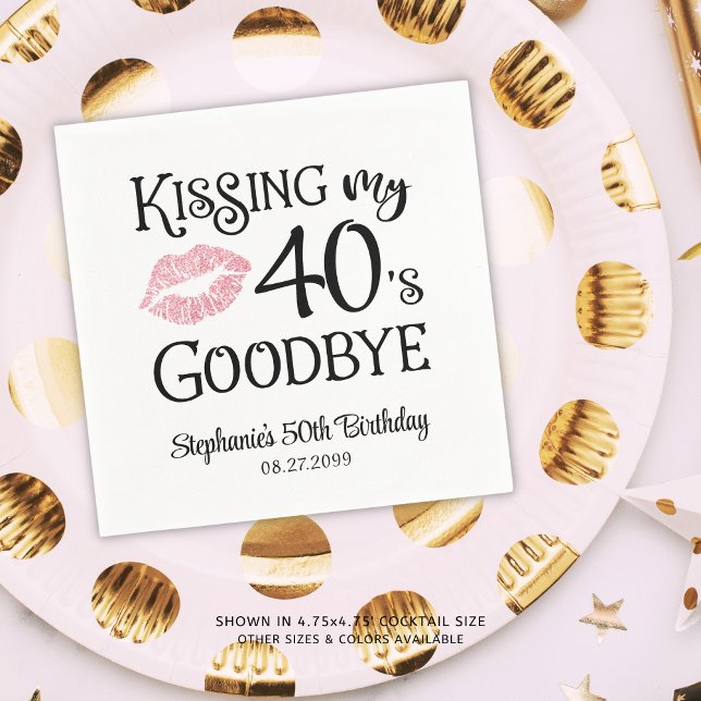 Funny Birthday Kissing My Decade Goodbye Custom Napkins (Creator Uploaded)