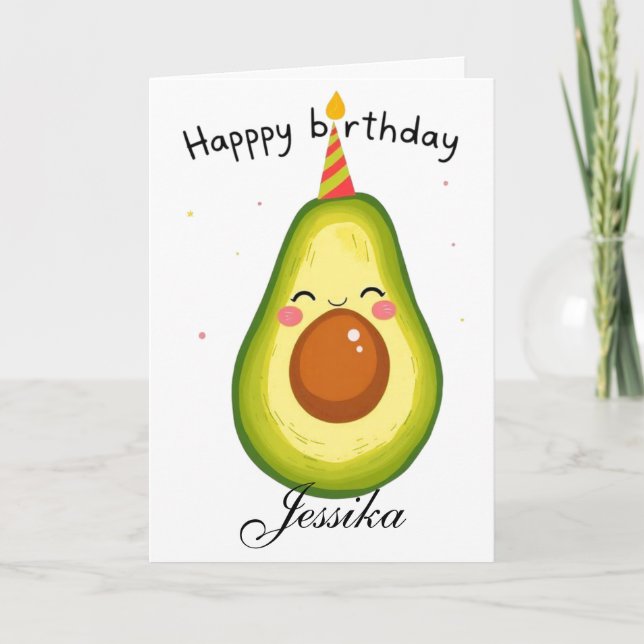 Funny Birthday Let's Get Smashed Avocado  Card (Front)