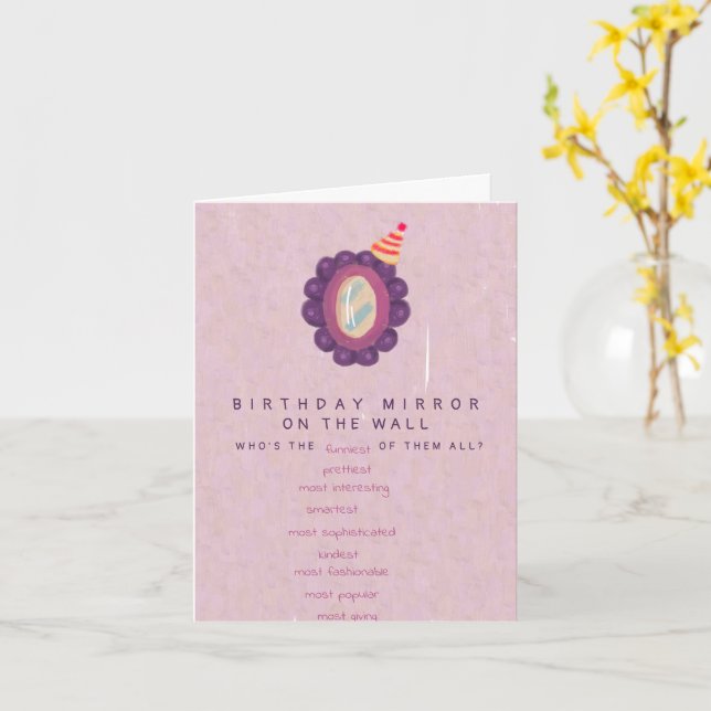 Funny Birthday Mirror Joke Cute Humor Birthday  Card (Yellow Flower)