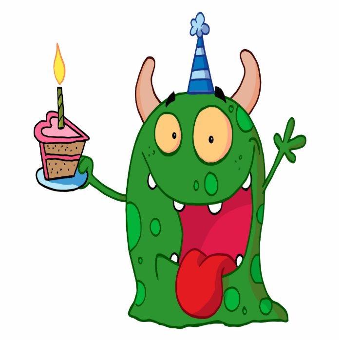 funny birthday monster cartoon character cut out