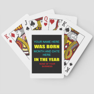 Funny birthday none of your business poker cards