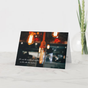 Funny Birthday Number of Candles Marquee Light Card