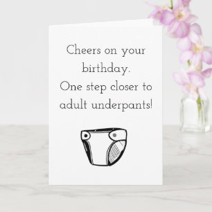 funny birthday old adult underpants humor card