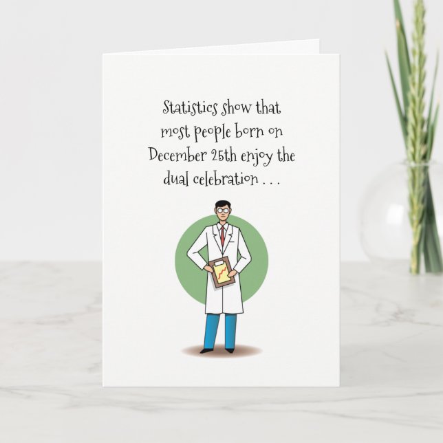 Funny Birthday on Christmas Holiday Card (Front)