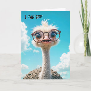 Funny Birthday Ostrich Wearing Eyeglasses Card