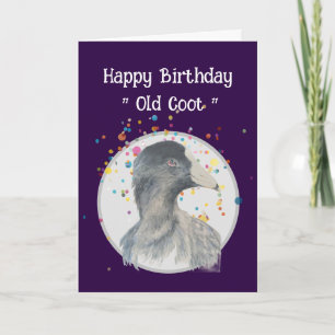 Funny Birthday Over the Hill Old Coot Bird Humor Card
