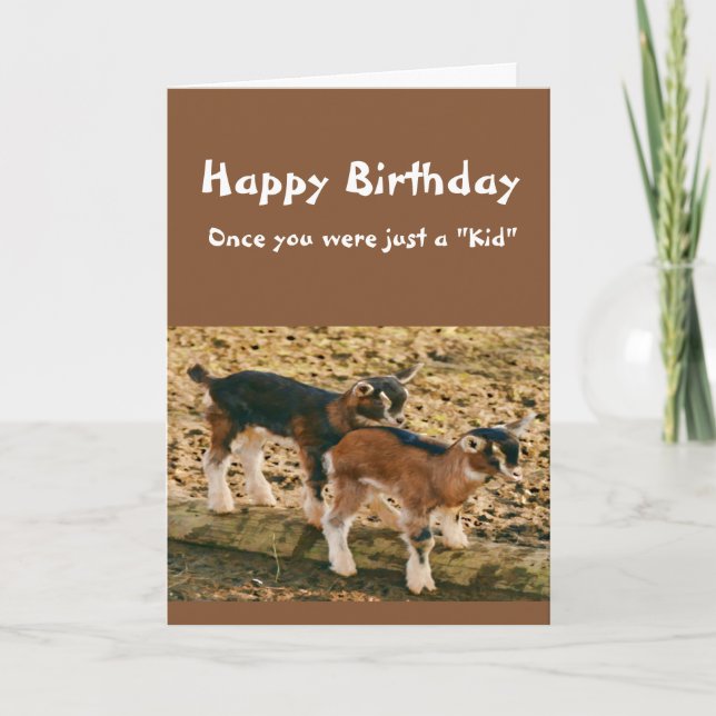 Funny Birthday Over the Hill Old Goat Humor Card (Front)