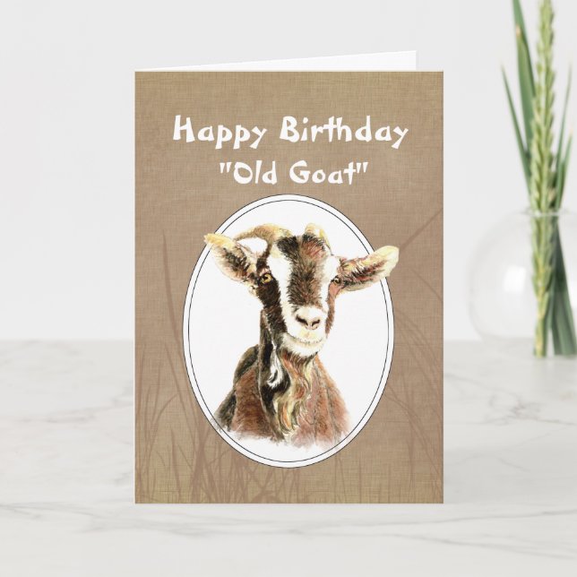 Funny Birthday Over the Hill Old Goat Humor Card (Front)