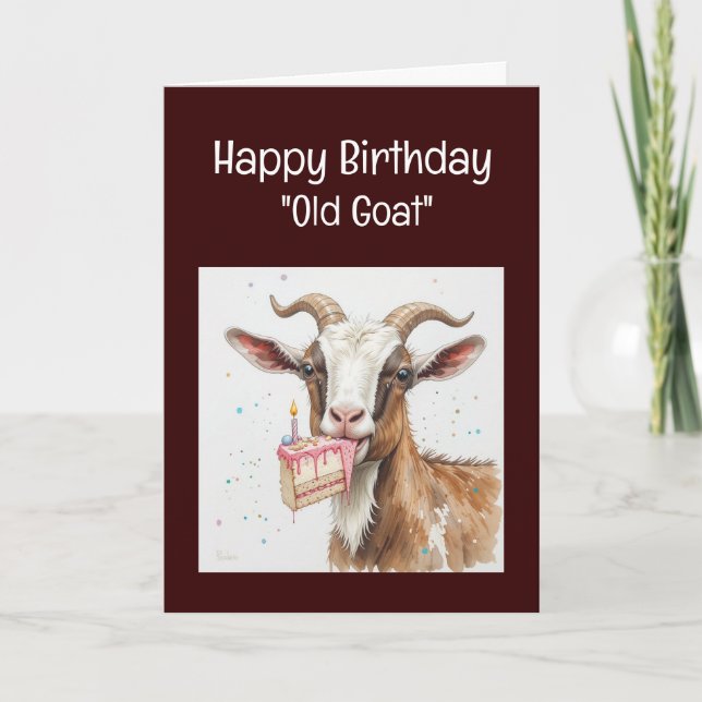 Funny Birthday Over the Hill Old Goat Humor Card (Front)