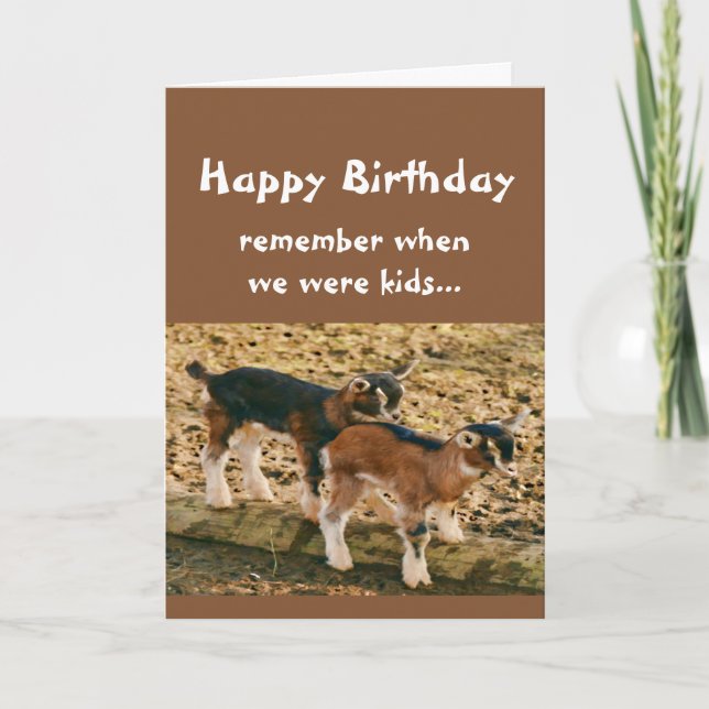 Funny Birthday Over the Hill Old Goat Humor Card (Front)