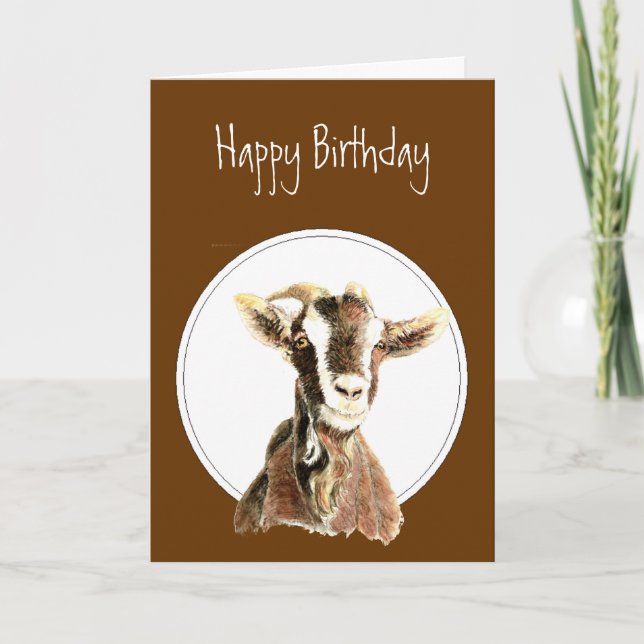 Funny Birthday, Over the Hill, Old Goat Humor Card (Front)