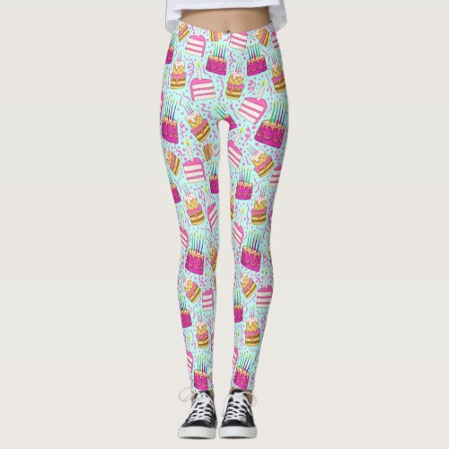 Funny Birthday Pants with Cake and Candle Pattern