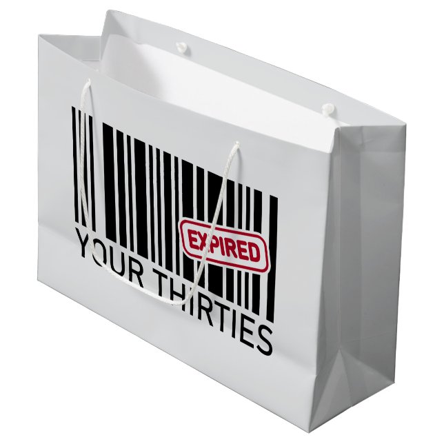 Funny Birthday party 40th Large Gift Bag (Front Angled)