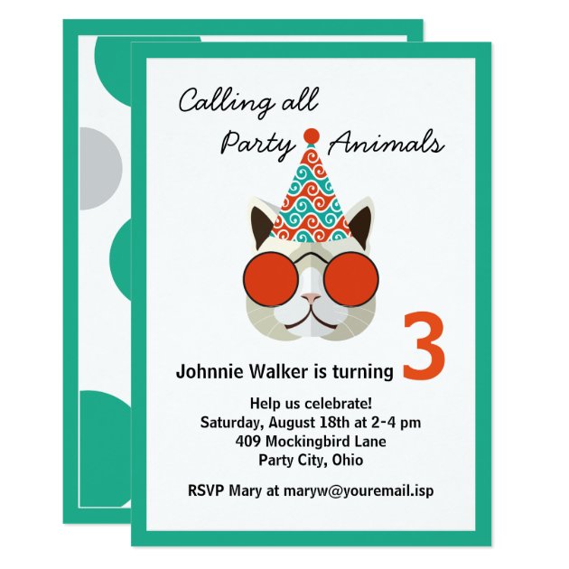 Funny Birthday Party Animal - All Ages Invitation