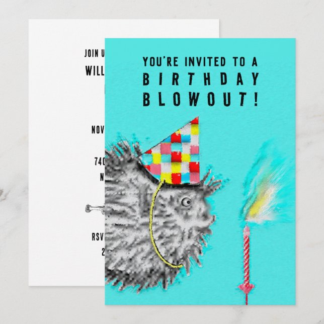 Funny Birthday Party Invitation (Front/Back)