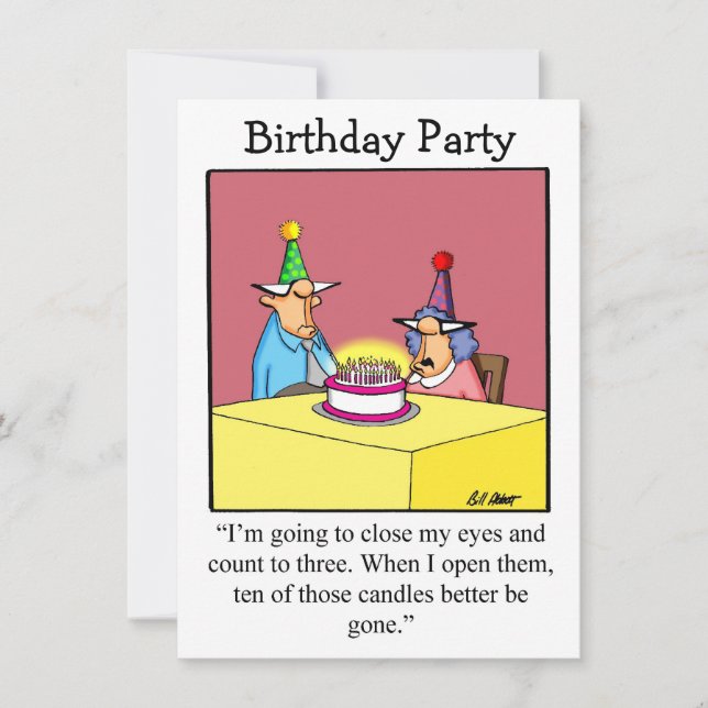 Funny Birthday Party Invitations For Her (Front)