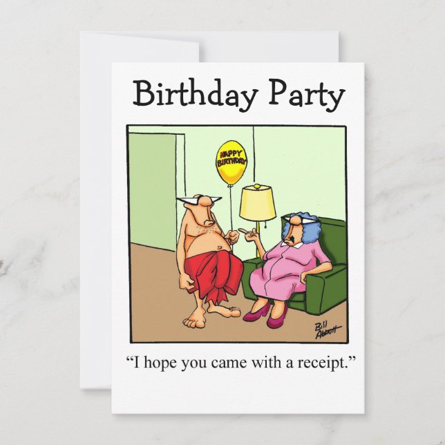 Funny Birthday Party Invitations for Her (Front)