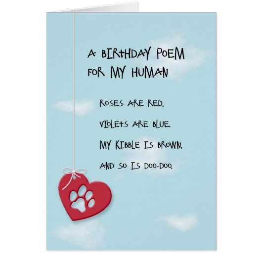 Funny Birthday Poem from the Dog Cards (Front)