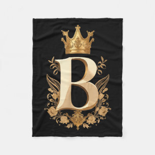 Funny Birthday Queen B - Letter B And Crown (bee) Fleece Blanket
