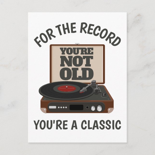 Funny Birthday Retro Humor You're a classic Vinyl Postcard (Front)