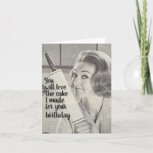 Funny Birthday. Rolling Pin dangerous. Card