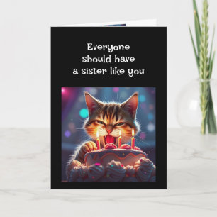 Funny Birthday Sister Cat Animal Humor Card