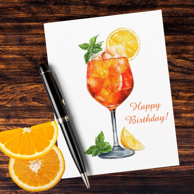 Funny Birthday Spritz Italian Cocktail Custom Holiday Postcard (Creator Uploaded)