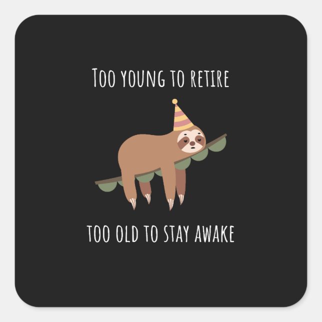 Funny Birthday Square Sticker (Front)