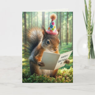 Funny Birthday Squirrel With Greeting Card