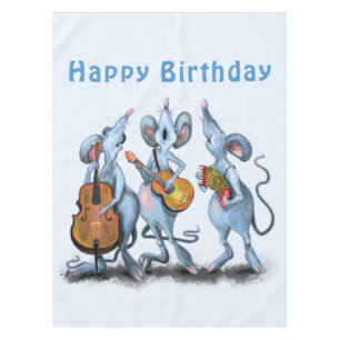 Funny Birthday Tablecloth Mouse Music Band